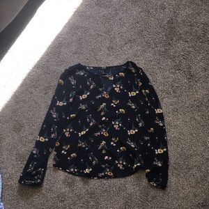floral blouse with neck detail